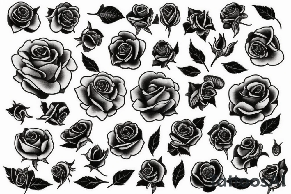 Old school traditional rose tattoo idea