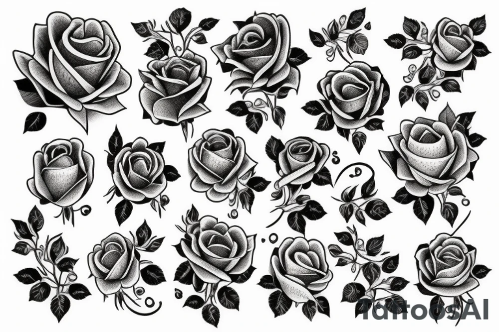 Old school traditional rose tattoo idea