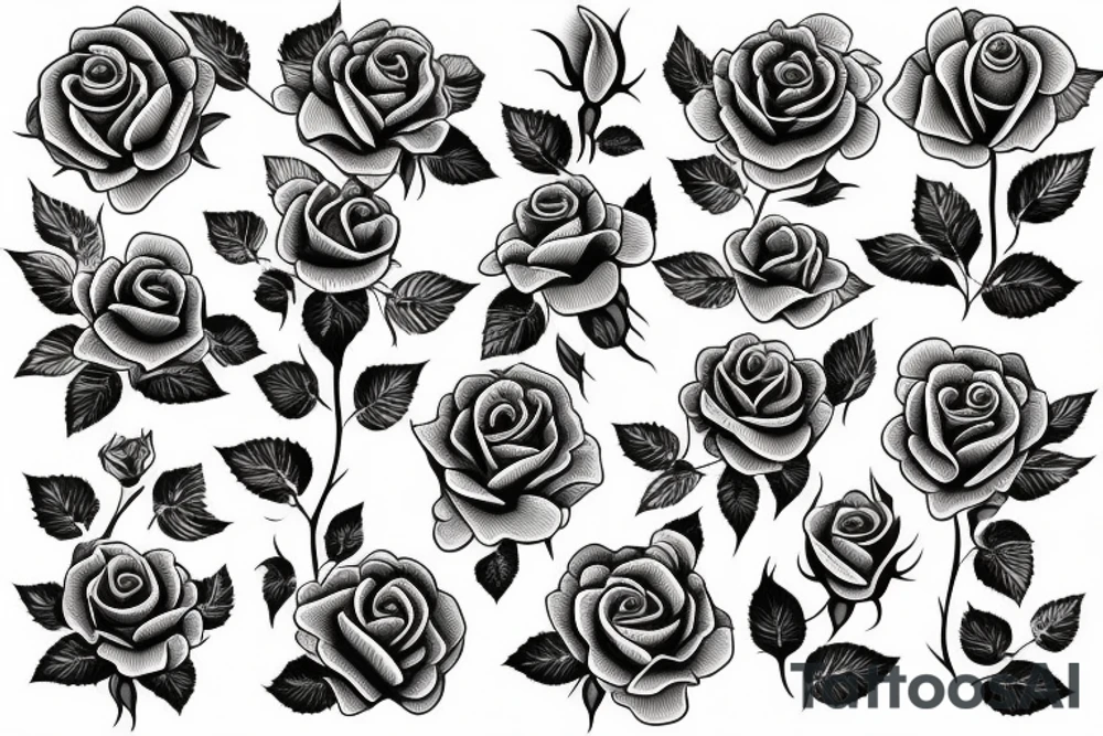 Old school traditional rose tattoo idea