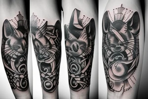 Old school traditional rat tattoo idea