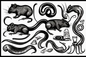 Old school traditional rat tattoo idea