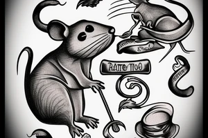 Old school traditional rat tattoo idea