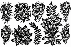 ornamental flower tattoo idea