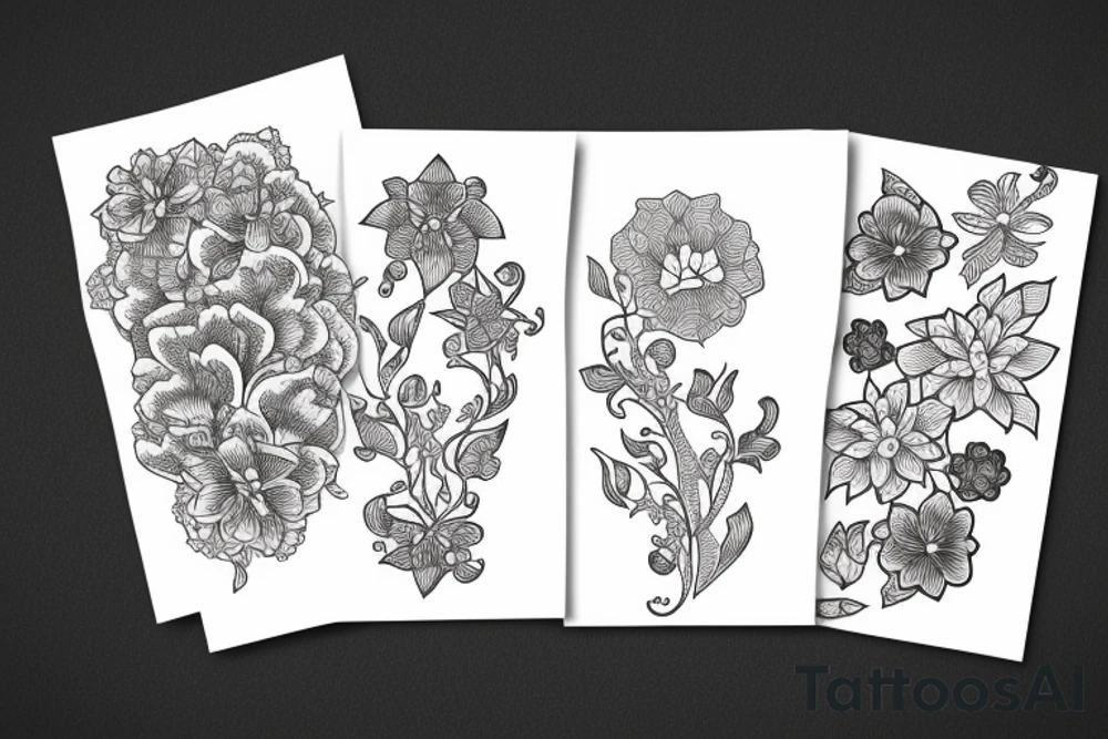 ornamental flower tattoo idea