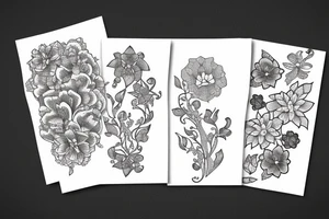 ornamental flower tattoo idea