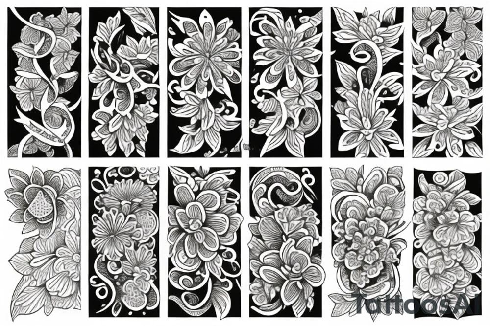 ornamental flower tattoo idea