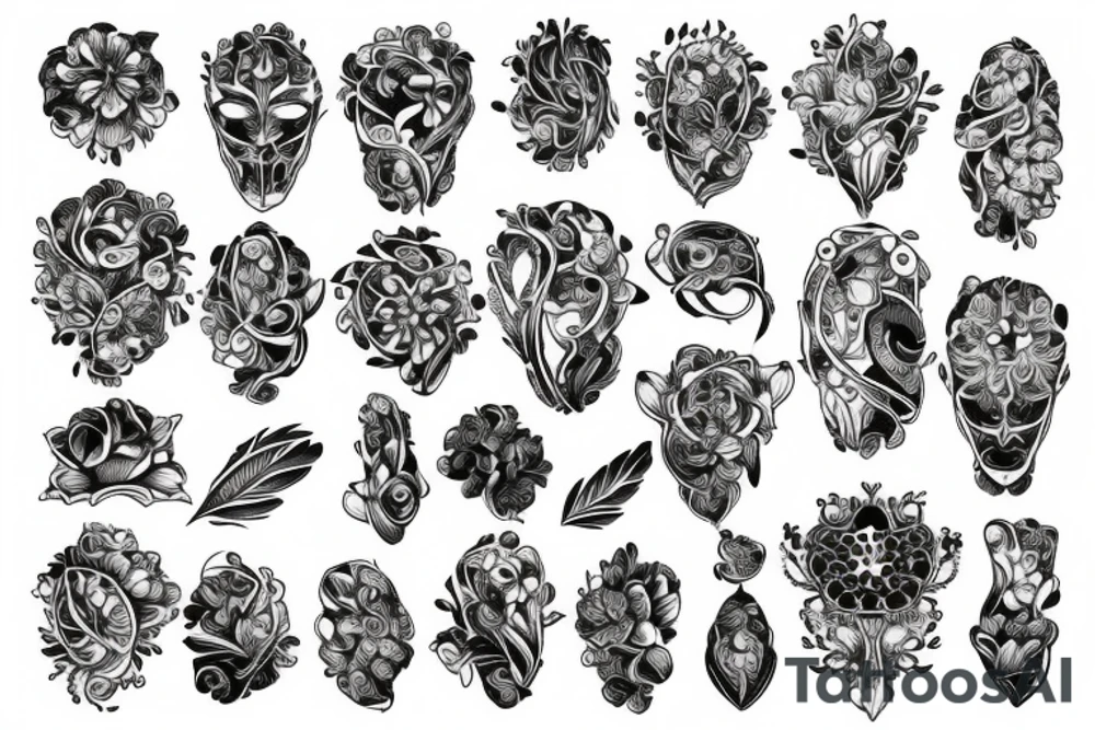 ornamental flower tattoo idea