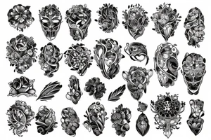 ornamental flower tattoo idea