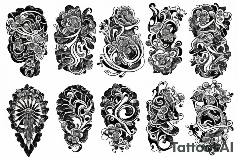 ornamental flower tattoo idea