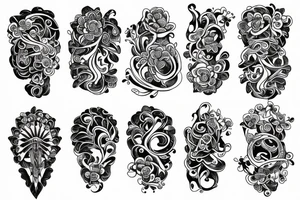 ornamental flower tattoo idea