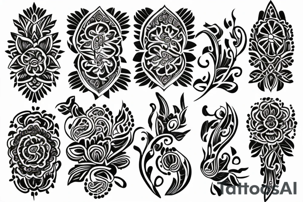 ornamental flower tattoo idea