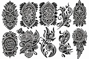 ornamental flower tattoo idea