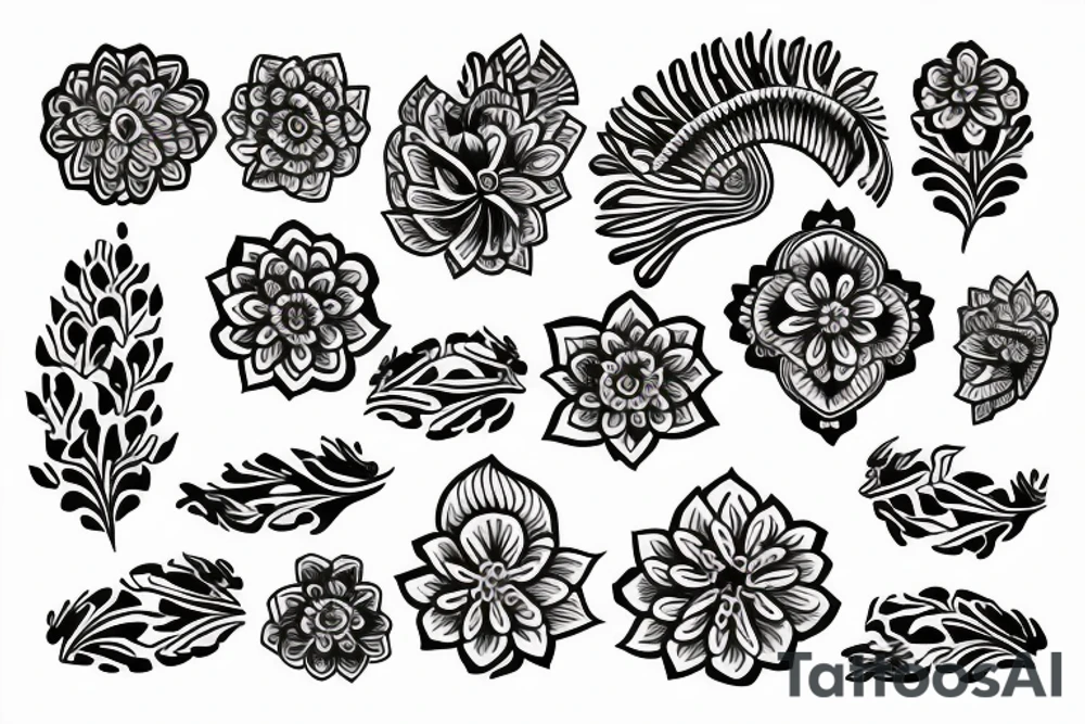 ornamental flower tattoo idea