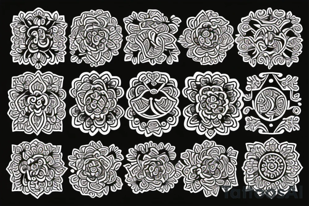 ornamental flower ethnic tattoo idea