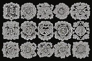 ornamental flower ethnic tattoo idea