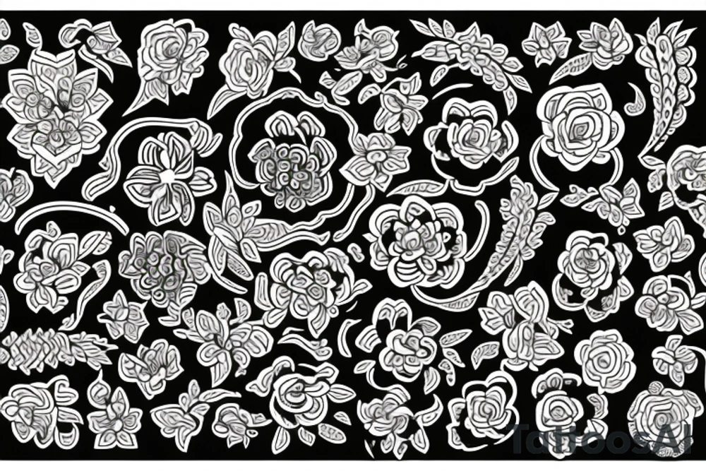 ornamental flower ethnic tattoo idea
