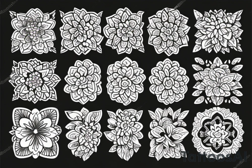 ornamental flower ethnic tattoo idea