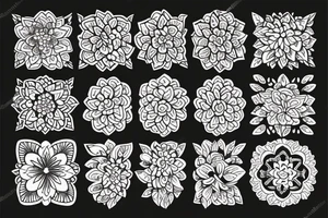 ornamental flower ethnic tattoo idea