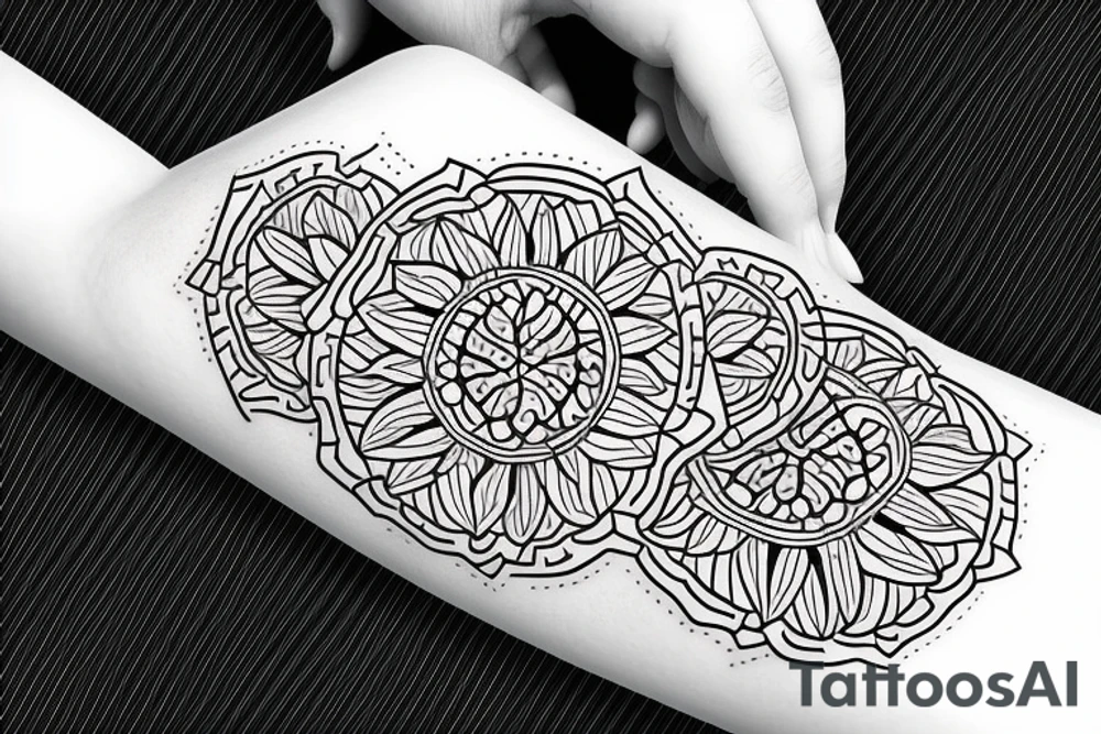 ornamental flower ethnic tattoo idea