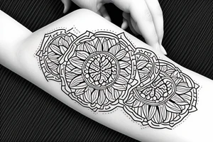 ornamental flower ethnic tattoo idea