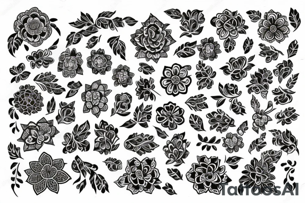 ornamental flower ethnic tattoo idea