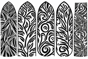 ornamental flower ethnic long wavy leaves for the stomach tattoo idea