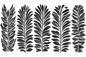 ornamental flower ethnic long wavy leaves pattern tattoo idea