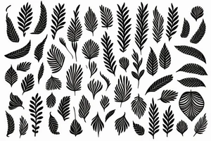 ornamental flower ethnic long wavy leaves pattern tattoo idea