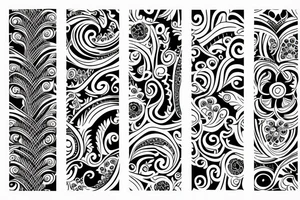 ornamental flower french long wavy pattern tattoo idea