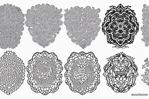 ornamental flower french wavy pattern tattoo idea