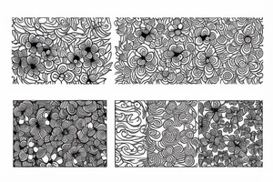ornamental flower french wavy pattern tattoo idea