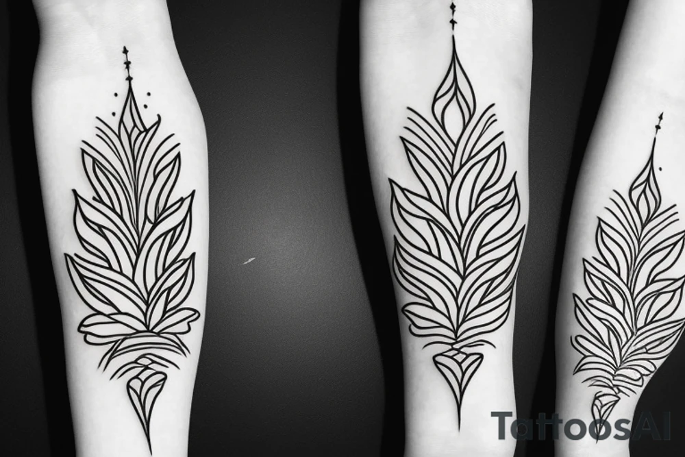 ornamental flower tropical wavy pattern tattoo idea
