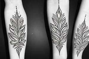 ornamental flower tropical wavy pattern tattoo idea