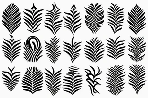ornamental flower tropical wavy pattern tattoo idea
