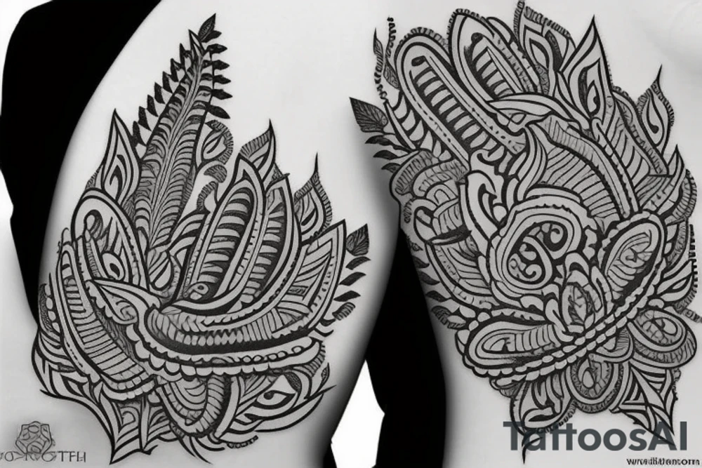 ornamental flower indian pattern tattoo idea