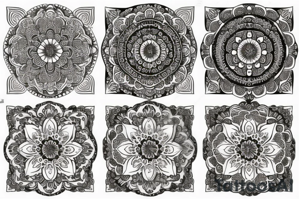 ornamental flower indian pattern tattoo idea