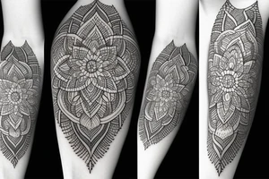 ornamental flower indian mandela tattoo idea