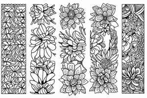 ornamental flower linework tattoo idea