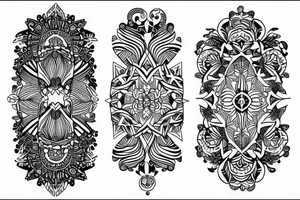 ornamental flower linework tattoo idea
