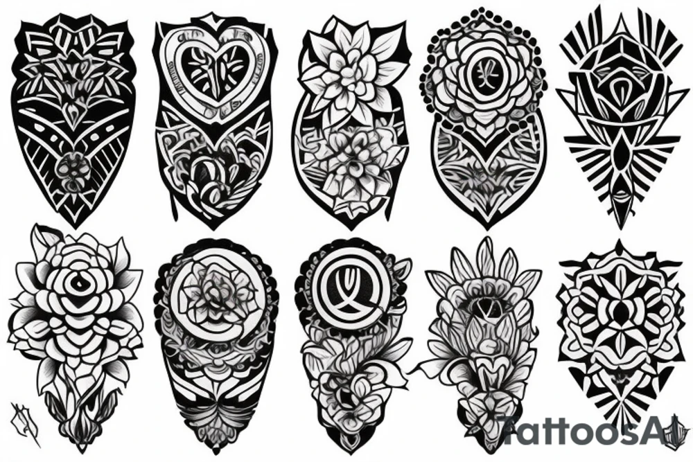 ornamental flower tattoo idea