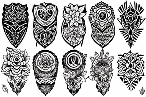 ornamental flower tattoo idea