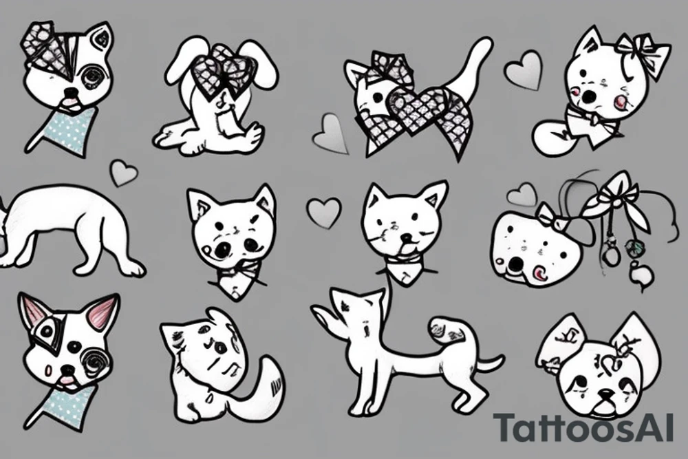 small white dog with a bow tattoo idea