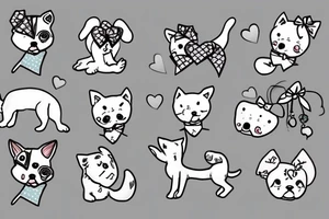 small white dog with a bow tattoo idea