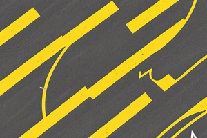 Black asphalt road with yellow stripes shot from above tattoo idea