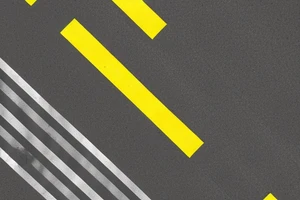 Black asphalt road with parallel yellow stripes shot from above tattoo idea