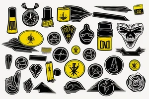 yellow lines on black road tattoo idea