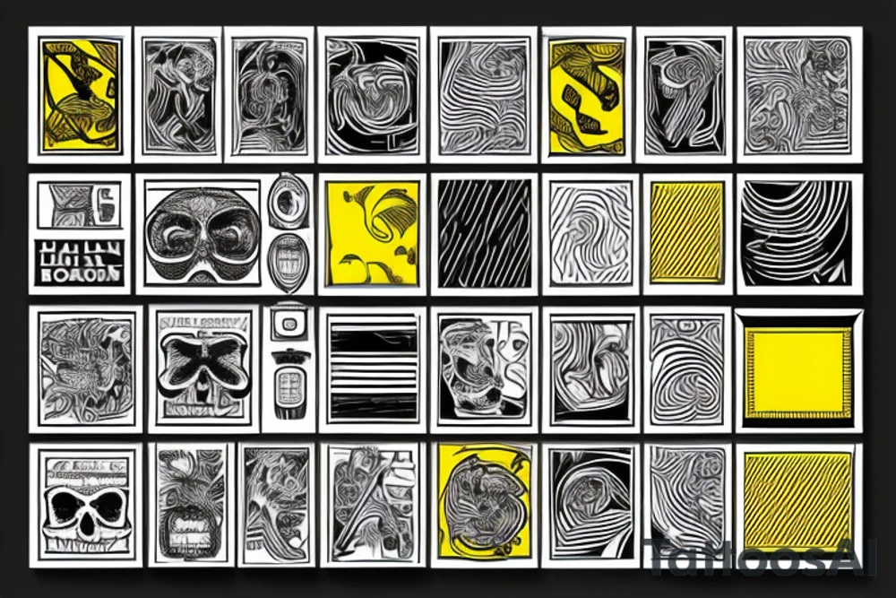 yellow lines on black road tattoo idea
