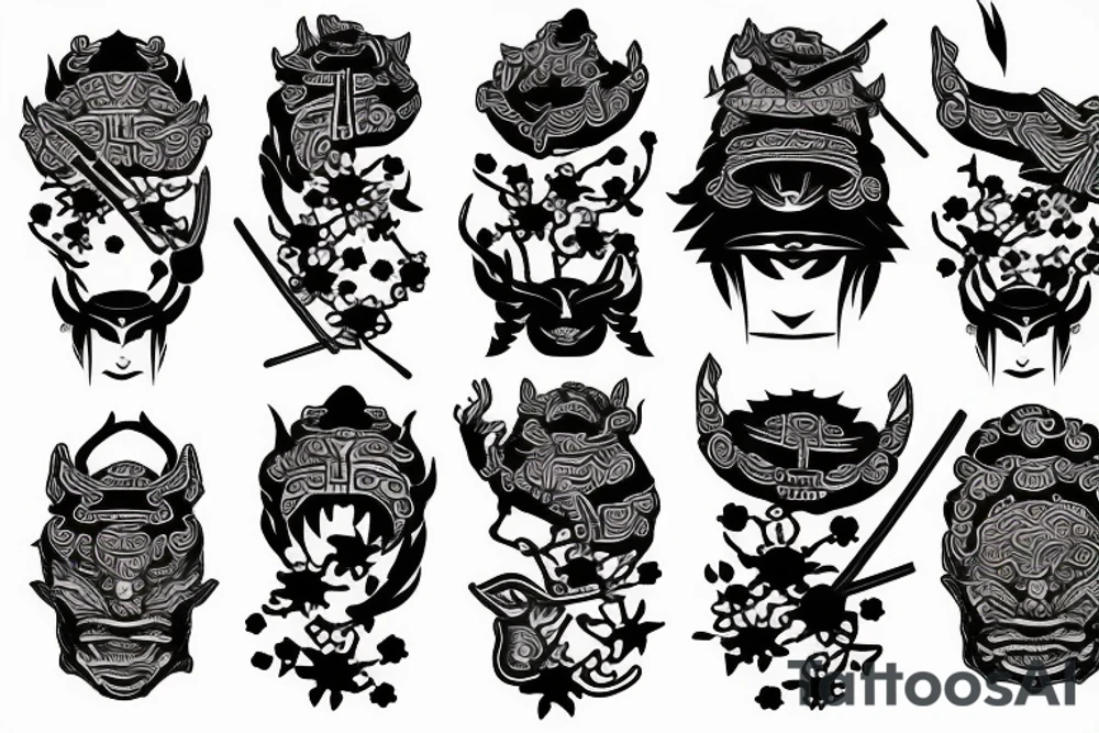 samurai oriental tattoo idea