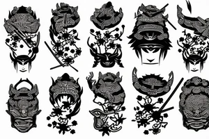 samurai oriental tattoo idea