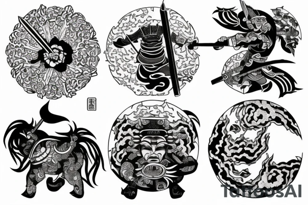 samurai oriental tattoo idea